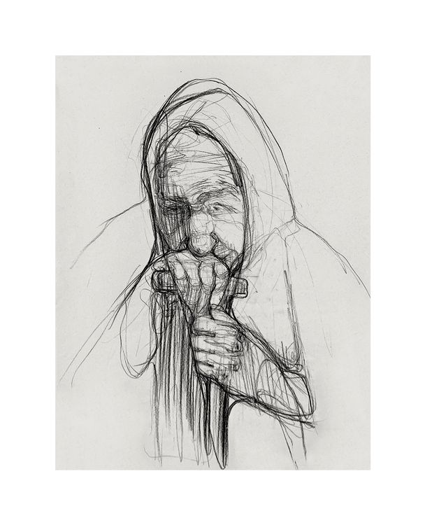 "85. Обличчя війни, 2022 / The face of war, 2022 папір, вугілля / paper, charcoal 60 x 42 см."